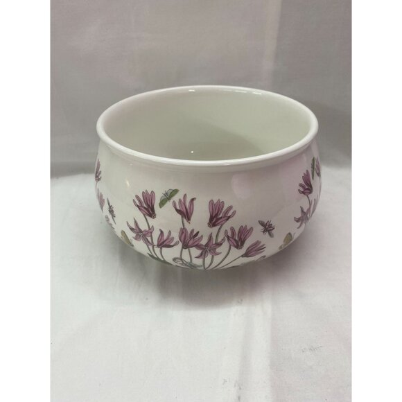 Portmeirion Botanic Garden 7in Round Vegetable/Salad Bowl Cyclamen Floral Patter - Picture 2 of 4